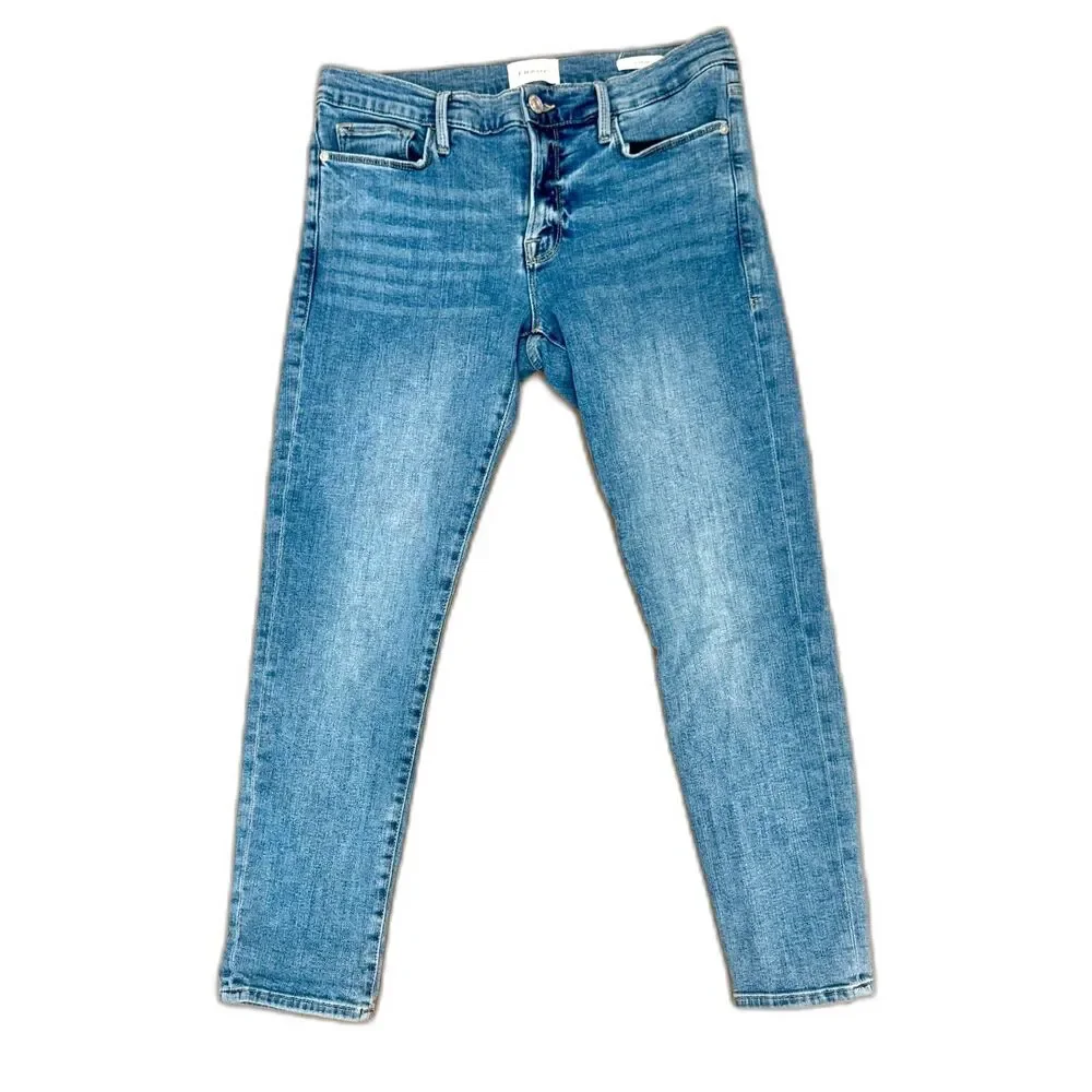 FRAME Le Garcon Mid-Rise Stretch Skinny Jeans - Women's 28 - EUC - Picture 2 of 5